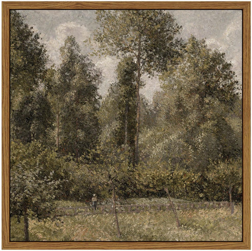 InSimSea Square Framed Canvas Wall Art, Farmhouse Poplars Natural Landscape Wall Art Prints, Classical Oil Painting Home Decor for Bedroom Living ...