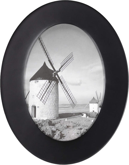 Malden International Designs Classic Oval Black Wood Picture Frame, 5x7, Black...