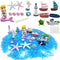 21 Pieces Miniature Garden Accessories, Blue Sand and Miniature Mermaid Dolphin Boat Steamship Figurines Decorations, Micro Beach Ocean Seaside Sc...