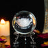 HDCRYSTALGIFTS 60mm 3D Inner Carving Rose Flower Crystal Ball Paperweight with Sliver Stand Fengshui Home Decor...