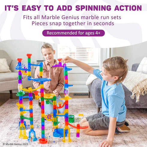 Marble Genius Spinning Wheels Marble Run Accessory Add-On Set (5 Pieces) - Designed to Enhance Your Child’s Problem-Solving Skills While Providing...