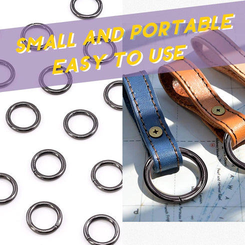 Swpeet 60Pcs Heavy Duty 3/5 Inch - 16mm Gun-Black Multi-Purpose Metal O Ring Metal Rings for Hardware Bags Ring Hand DIY Accessories Keychains Bel...