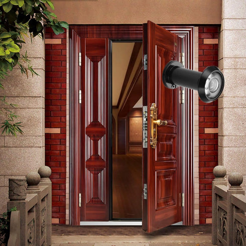 Door Viewer, Diameter 16mm Metal 200-degree Door Peephole with Rotating Privacy Cover, Solid Brass Front Doors Viewers for Home Office Hotel, Blac...