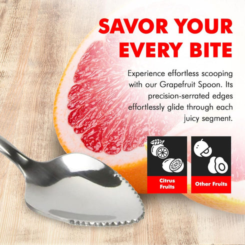 Chef Craft Select Serrated Grapefruit Spoon, 9 inch 2 piece set, Stainless Steel...