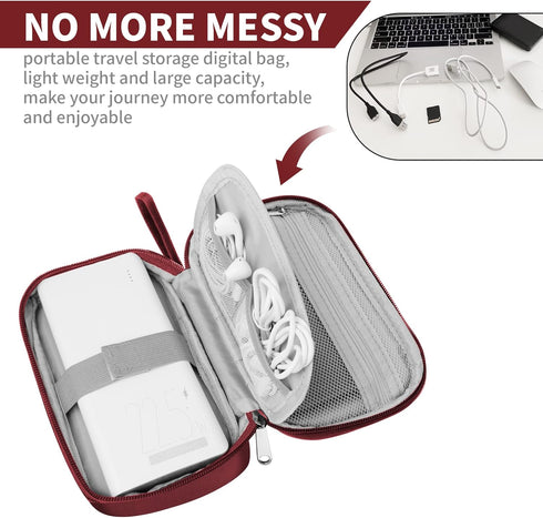 Travel Cable Organizer Bag Pouch Electronic Accessories Carry Case Portable Waterproof All-in-One Storage Bag for Cable,Charger, Phone, Hard Drive...