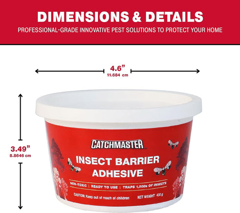 Catchmaster Tree Banding Insect Barrier DIY Kit, 15oz Pail & Spreader, Lanternfly & Ant Traps, Outdoor Adhesive Crawling Insect Trap, Glue Traps t...