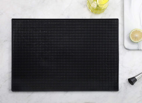 New Star Foodservice 48421 Rubber Bar Service Mat for Counter Top, 12-Inch by 18-Inch, Black...