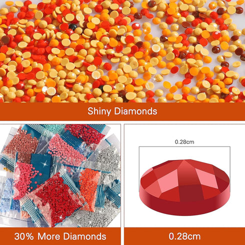 xackcme Pumpkin Diamond Painting Kits for Adults-Pumpkin Diamond Art Kits for Adults,Gem Art Kits for Adults for Gift Home Wall Decor Gifts(16x12i...