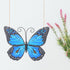 LIOOBO Large Metal Butterfly Wall Art Outdoor Decor 3D Butterflies Wall Sculpture Hanging Decor for Home Yard Patio Garden Decoration Blue...