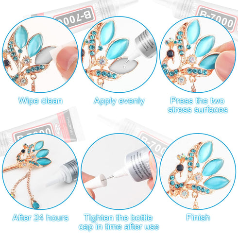 10 Pcs 25ml B7000 Glue Clear Adhesive Jewelry Bead B-7000 Glue for Jewelry Rhinestone DIY Cell Phone Repair Clothes Glass Metal Stone Beads Wooden...