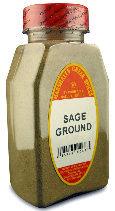 SAGE GROUND FRESHLY PACKED IN LARGE JARS, spices, herbs, seasonings 7 oz...
