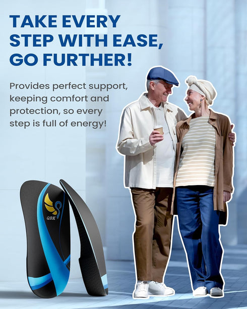 3/4 Arch Support Insoles for Women/Men,QBK Orthotics Shoe Insoles High Arch Supports Shoe Insoles for Plantar Fasciitis, Flat Feet, Over-Pronation...