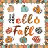Whaline 83Pcs Hello Fall Bulletin Board Kit Pumpkin Bulletin Board Set Plaid Leopard Pumpkin Decoration Border Cutout with Glue Points for Fall Ha...