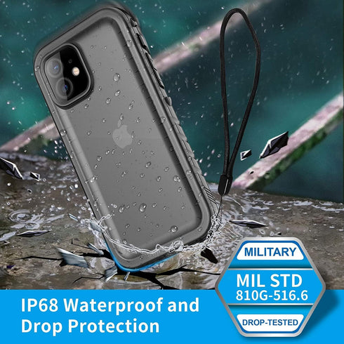 SPORTLINK Compatible with iPhone 12 Waterproof Case - iPhone 12 Pro Waterproof Case, Full Body Shockproof Dustproof Phone Screen Protector Rugged ...