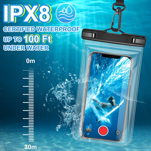 takyu Waterproof Phone Pouch, Universal Premium PVC Waterproof Cell Phone Case Dry Bag Compatible for iPhone 14,13,12 11 Pro Max Plus Mini & Other...