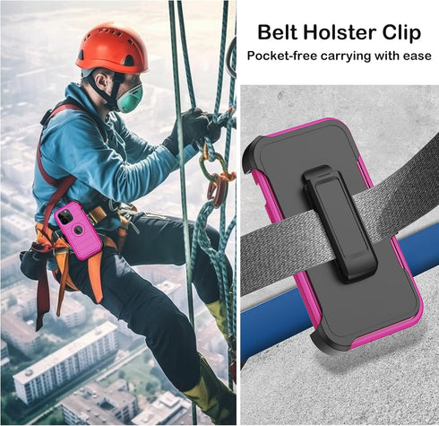 for iPhone 14 Pro Case with Belt Clip Holster,Built-in Screen Protector,Heavy Duty Shockproof Drop Protection Military Grade Rugged Durable Phone ...