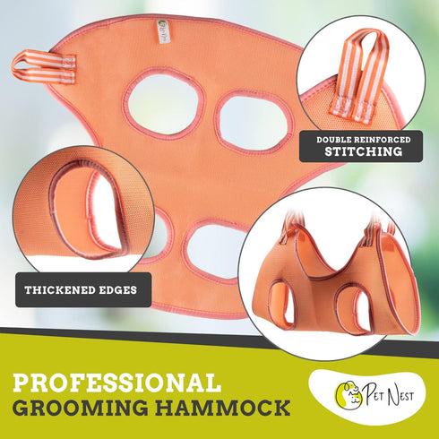 Dog Grooming Hammock with Cat Nail Clippers - 10 in 1 Pet Grooming Hammock for Dog with Nail Trimmers, Nail File, Comb - Cat & Dog Hammock for Gro...