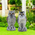 2 Pack Fake Owl Decoys to Scare Birds Away from Gardens and Rooftops, Great Horned Owl Bird Deterrents, Nature Scarecrow Plastic Owls Pest Repelle...