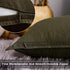 Jeanerlor 18"x18" Solid Cotton Linen Decoration Green Throw Pillow Case with Zipper Cushion Case Pillow Cover Decorative Pillowcase for Chair/Bed/...