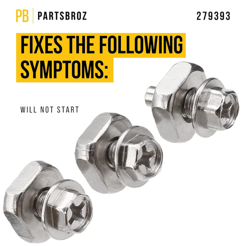 279393 Dryer Terminal Block Screw Kit Cord Whirlpool Kenmore Screws Part - Easy to Install - Replaces Ap3020386 279393d 279393vp 3184 Ah334188 Ea334188 Ps334188