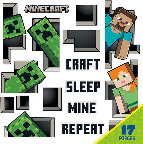Eureka Minecraft Characters Door, Window, and Bulletin Board Go-Around Classroom Decorations for Teachers, 17 Pieces...