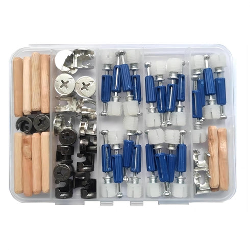 81 Pcs 3-in-1 Furniture Cam Lock Fasteners Desk Hardware Parts Cam Locks for Furniture Furniture Hardware Parts (15 × 11mm?12 × 11.5mm Cam Lock nu...