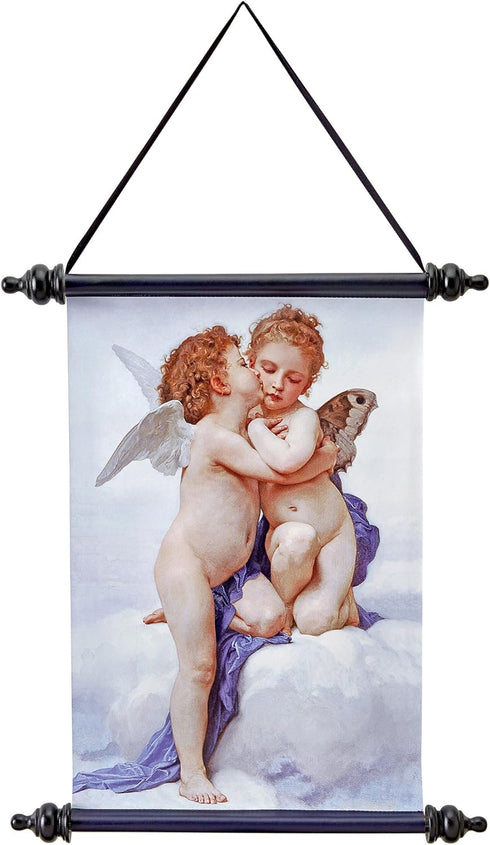 Design Toscano Cupid & Psyche: The First Kiss Canvas Wall Scroll...