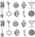 KitBeads 100pcs 10 Styles Jewish Charms Tibetan Jewish Hand of Fatima Religion Charms San Judas Star of David Jewish Star Charms for Jewelry Makin...