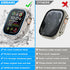 amBand Metal Case Screen Protector for Apple Watch Ultra 2/Ultra 49mm, W3 Rugged Bumper Thin Frame + 9H Tempered Glass Film + Ceramic-Like Back Co...