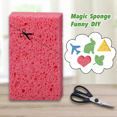 Cellulose Sponges,Heavy Duty Scrub Sponges,Non-Scratch Kitchen Sponges for Dish,Colorful Compressed Dish Scrubber Sponge for Household,Cookware,Ba...