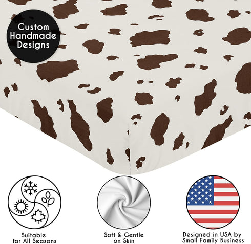 Wild West Cowboy Fitted Crib Sheet for Baby and Toddler Bedding Sets by Sweet Jojo Designs - Cow Print...