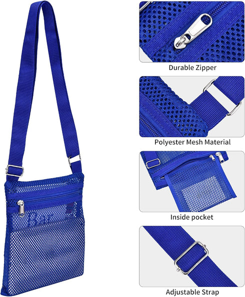 Heavy Duty Semi-Transparent Mesh Purse, See Through Mesh Crossbody Bag...