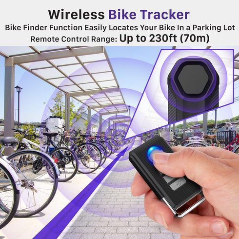 Fosmon 113db Bike Alarm with Remote, Motion Sensor Bicycle SOS Alarm, IP65 Waterproof Anti Theft Alarm System, Wireless Siren for E-Bike, Motorcyc...
