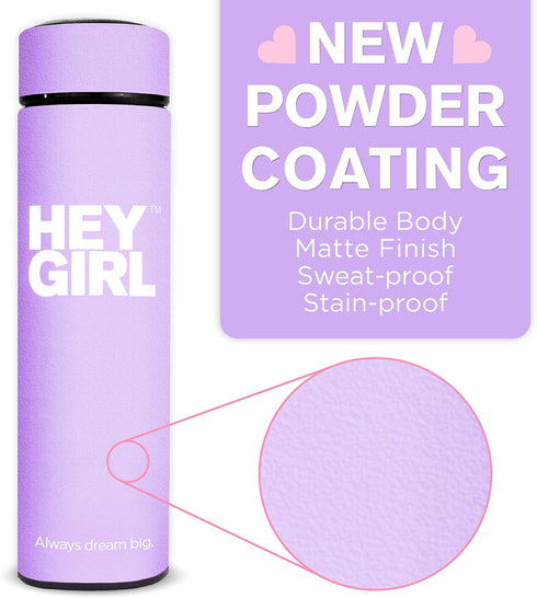 Hey Girl Tea Infuser Bottle 450ml - Insulated Stainless Steel Water Bottle - Tea Tumbler with Tea Diffuser - Portable Travel Mug for Loose Leaf Te...