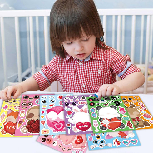 68Ft Heart Bulletin Board Decorations with 8pcs Animal Sticker+8pcs Cards, Red Pink Heart Rolled Border Trim for Party Classroom Chalkboard Wall D...