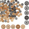 Wooden Buttons for Crafts and Sewing, 5 Designs (0.98 in, 120 Pieces)...