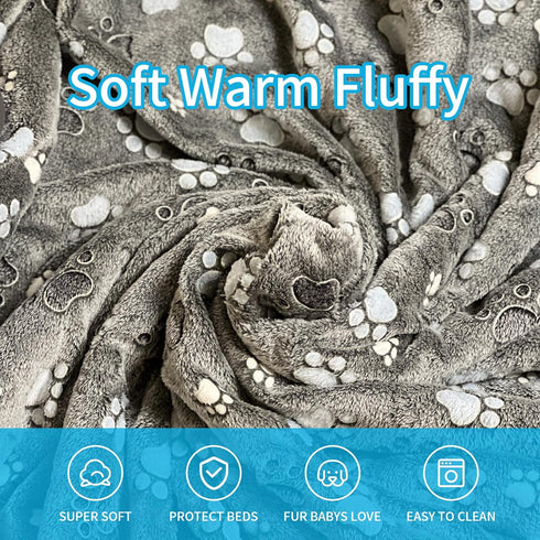 Glow Waterproof Dog Blanket, Pattern Printing Super Soft Warm Fluffy Facecloth Sofa Car Bed Protector, Urine Proof Washable Outdoor Pet Blanket fo...
