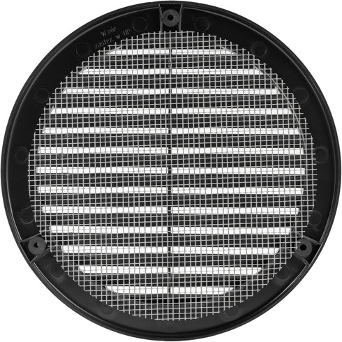 Vent Systems 6'' Inch Black Soffit Vent Cover - Pack of 5 - Round Air Vent Louver - Grille Cover - Built-in Insect Screen - HVAC Vents for Bathroo...