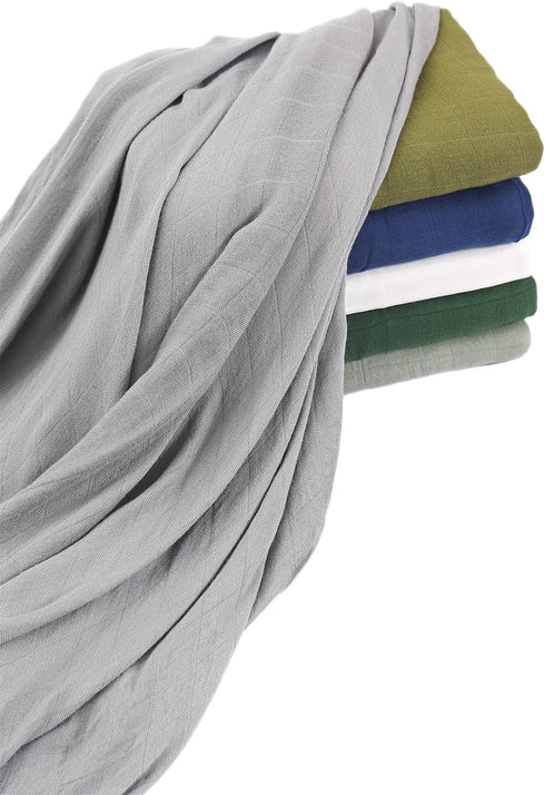 Muslin Swaddle Blanket, 100% Viscose Made from Bamboo Solid Dark Blue Unisex Swaddle Wrap, Soft Silky Muslin Swaddle Blankets Neutral Receiving Bl...