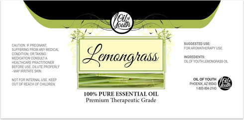 Oil of Youth Essential Oils 8oz - Lemongrass Essential Oil - 8 Fluid Ounces - Lemongrass Oil - Aromatherapy Oils - Lemongrass Essential Oil for Di...