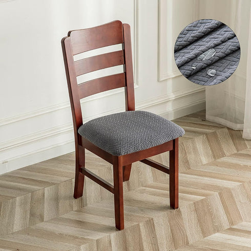 Genina Waterproof Seat Covers for Dining Room Chairs Covers Dining Chair seat Covers Kitchen Chair Covers slipcovers (Dark Gray, 4 Pcs)...