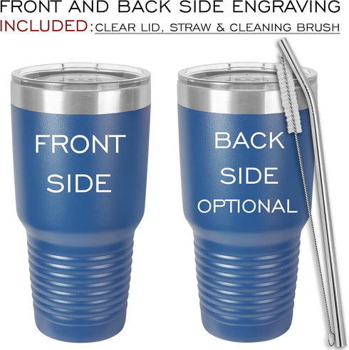 Personalized Ringneck Tumbler 30 oz with Straw, Customized Vacuum Insulated Tumbler with Custom Name Text Engraved in USA – Birthday, Wedding, Ann...