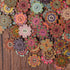AKOAK 100 Pieces of Wooden Buttons Simple Retro Style Sunflower Buttons Classical Pattern Design Cartoon Children Decorative Buttons (15 MM)...