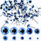 TOAOB 100pcs Blue Glass Eyes Kits 3mm to 12mm Assorted Sizes for Crafts Needle Felting Bears Dolls Decoys Sewing...