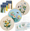 XM-GENYUE 3 Sets Embroidery Starter Kit with Pattern and Instructions, Cross Stitch Kit Include Embroidery Clothes with Floral Bouquet Pattern Col...