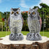 2 Pack Fake Owl Decoys to Scare Birds Away from Gardens and Rooftops, Great Horned Owl Bird Deterrents, Nature Scarecrow Plastic Owls Pest Repelle...