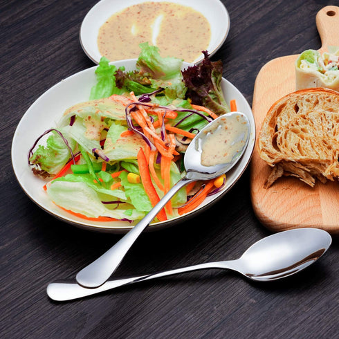 12 Pcs Dinner Spoon Set,Premium Food Grade Stainless Steel Spoons,Durable Metal Spoons,Tablespoon,Spoons Silverware Only,Mirror Finish & Dishwashe...