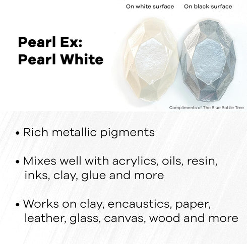 Jacquard Pearl Ex Pigment Powder 0.75 oz Pearl White - Loose Mica Powder for Epoxy Resin, Watercolors, Calligraphy Ink & Clay - Epoxy Pigment Powd...