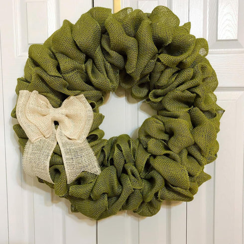 Sage Green Wired Burlap Ribbon, 1-1/2" x 11 Yards Wired Ribbons, Wide Burlap Ribbon with Spool, Wired Ribbon for Gift Wrapping, Arts and Crafts, P...