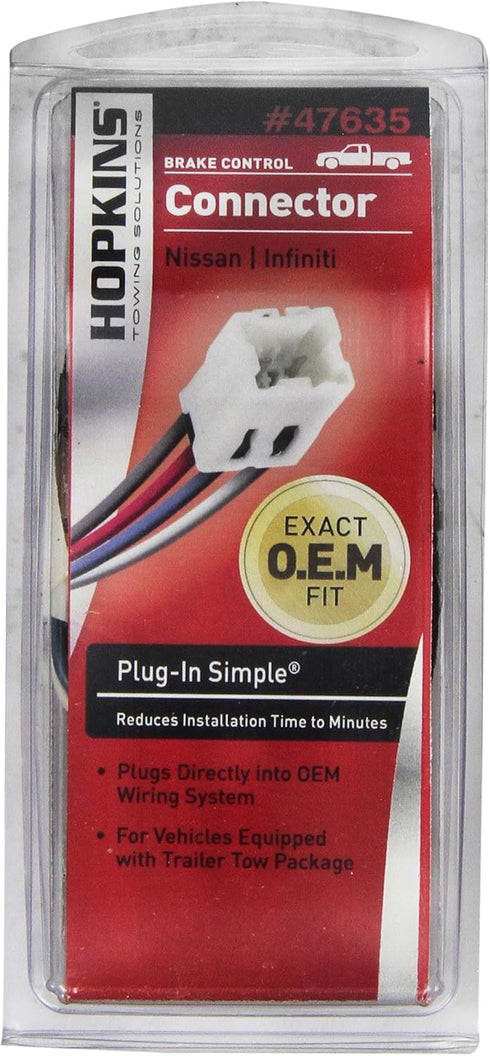 Hopkins Towing Solutions 47635 Plug-In Simple Brake Control Connector, White...